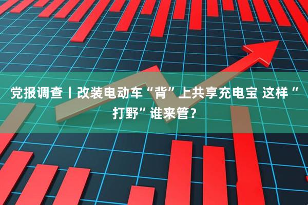 党报调查丨改装电动车“背”上共享充电宝 这样“打野”谁来管？